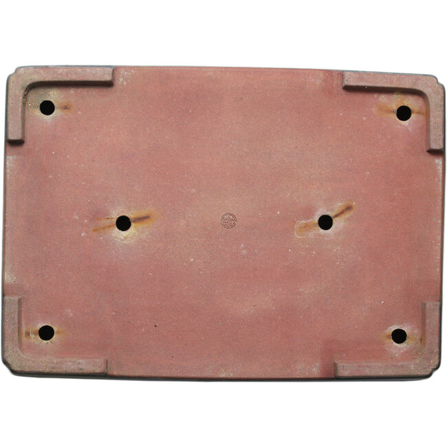 Pot à bonsaï rectangulaire bleu sarcelle par Seizan (Reihou, Kataoka Katsushi, maître four Seizan) - 480 x 340 x 100 mm