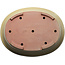 Oval off-white bonsai pot by Seizan (Reihou, Kataoka Katsushi, master Seizan kiln) - 557 x 430 x 145 mm