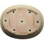 Oval off-white bonsai pot by Seizan (Reihou, Kataoka Katsushi, master Seizan kiln) - 555 x 435 x 138 mm