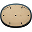 Oval blue bonsai pot by Seizan (Reihou, Kataoka Katsushi, master Seizan kiln) - 515 x 400 x 80 mm
