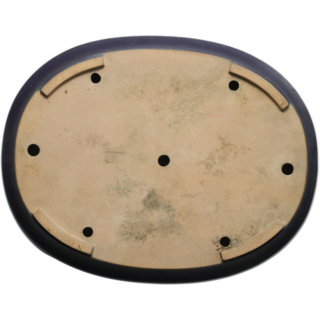 Ovale blauwe bonsaipot van Seizan (Reihou, Kataoka Katsushi, meester Seizan oven) - 505 x 395 x 80 mm