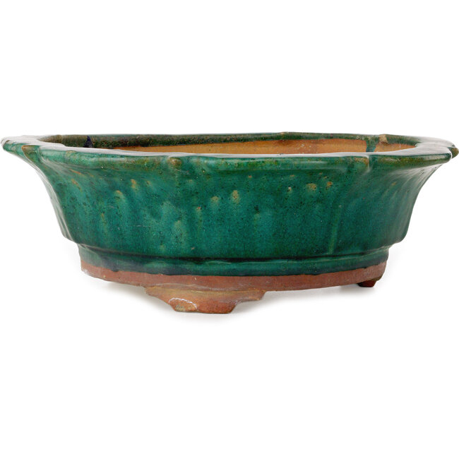 Pot à bonsaï vert lotus de Kanto - 470 x 470 x 155 mm