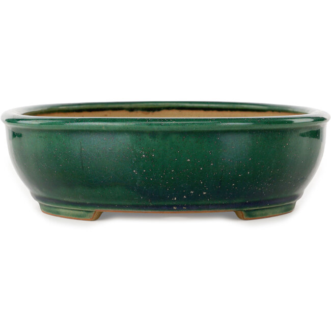 Vaso bonsai ovale verde di Ikkou - 370 x 305 x 88 mm