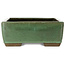 Pot à bonsaï rectangulaire vert de Taizan - 320 x 243 x 90 mm