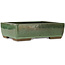 Pot à bonsaï rectangulaire vert de Taizan - 320 x 243 x 90 mm