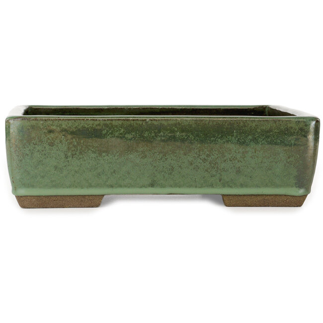 Rechteckiger grüner Bonsai-Topf von Taizan – 320 x 243 x 90 mm