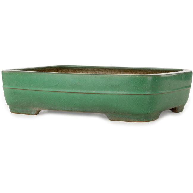 Rechthoekige groene bonsaipot van Yamafusa - 375 x 288 x 90 mm