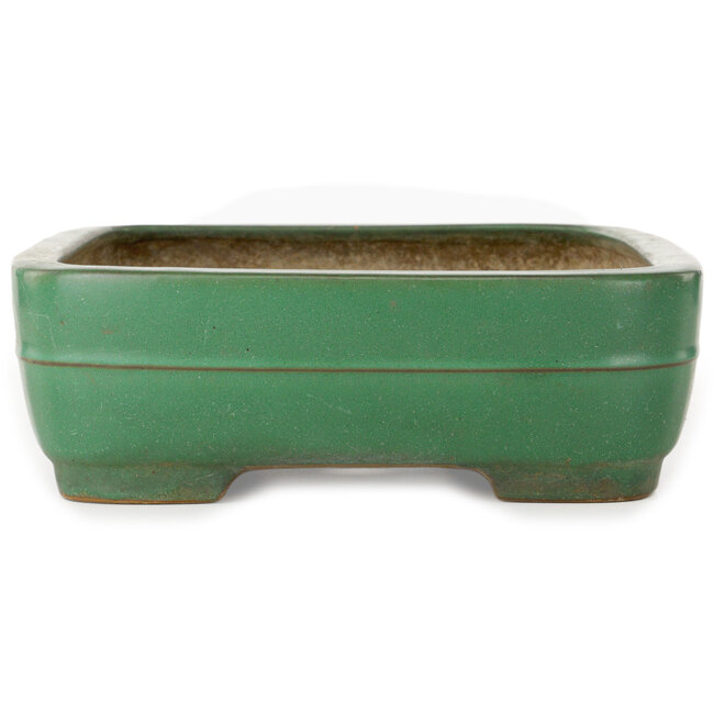 Rechteckiger grüner Bonsai-Topf von Yamafusa – 375 x 288 x 90 mm