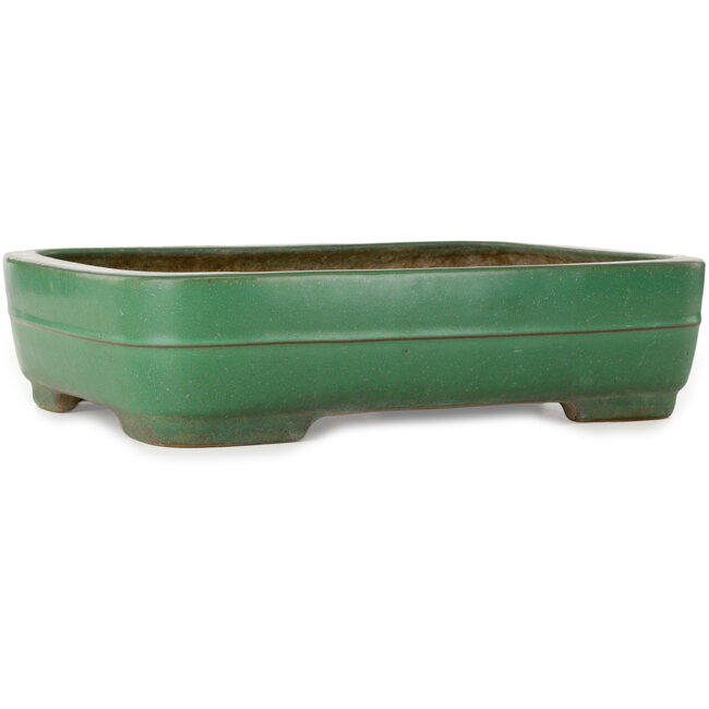 Vaso bonsai rettangolare verde di Yamafusa - 375 x 288 x 90 mm