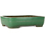 Pot à bonsaï rectangulaire vert de Yamafusa - 375 x 288 x 90 mm