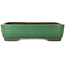 Pot à bonsaï rectangulaire vert de Yamafusa - 375 x 288 x 90 mm