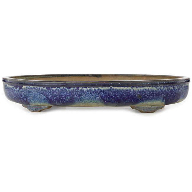 Vaso bonsai ovale blu di Shuhou - 425 x 333 x 65 mm