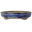 Pot ovale bleu pour bonsaï de Shuhou - 425 x 333 x 65 mm