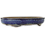 Oval blue bonsai pot by Shuhou - 425 x 333 x 65 mm