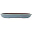 Ovale blauwe bonsaipot van Seizan (Reihou, Kataoka Katsushi, meester Seizan oven) - 453 x 325 x 52 mm