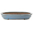 Oval blue bonsai pot by Seizan (Reihou, Kataoka Katsushi, master Seizan kiln) - 453 x 325 x 52 mm