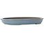 Oval blue bonsai pot by Seizan (Reihou, Kataoka Katsushi, master Seizan kiln) - 453 x 325 x 52 mm