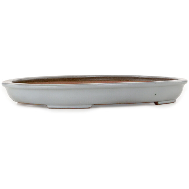 Pot à bonsaï ovale bleu par Seizan (Reihou, Kataoka Katsushi, maître four Seizan) - 455 x 340 x 55 mm