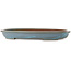 Oval blue bonsai pot by Seizan (Reihou, Kataoka Katsushi, master Seizan kiln) - 455 x 333 x 52 mm