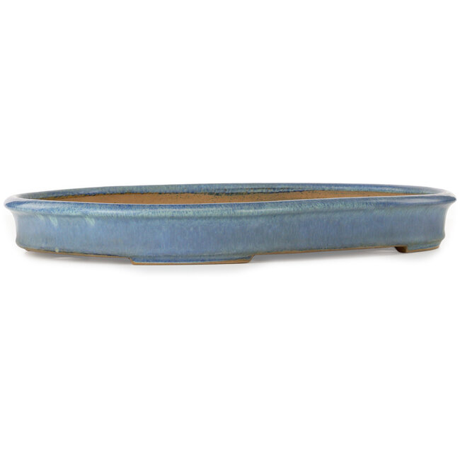 Ovaler blauer Bonsai-Topf von Yamafusa – 473 x 338 x 55 mm