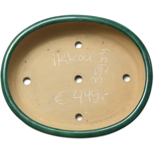 Ovale groene bonsaipot van Ikkou - 370 x 305 x 88 mm