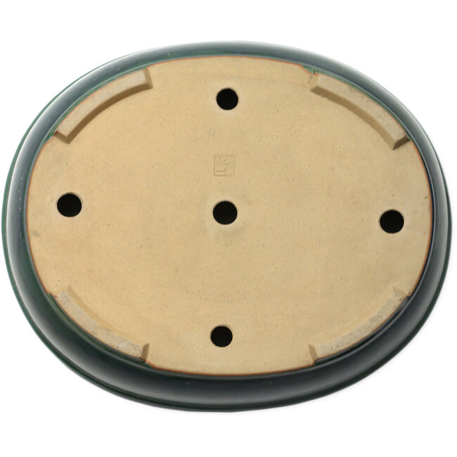 Maceta ovalada verde para bonsái de Ikkou - 370 x 305 x 88 mm
