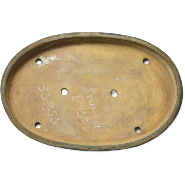 Pot ovale vert pour bonsaï de Shuhou - 538 x 360 x 65 mm