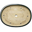 Pot à bonsaï ovale vert par Terahata Satomi Mazan - 570 x 425 x 70 mm