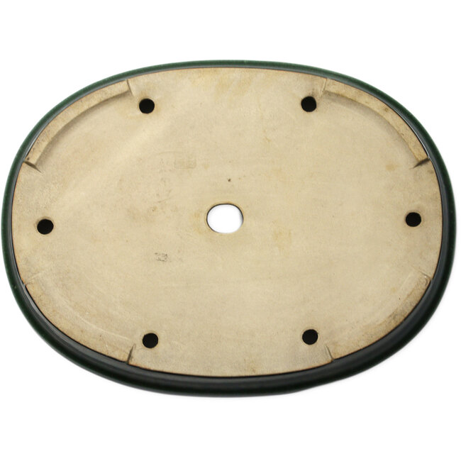 Ovale groene bonsaipot van Terahata Satomi Mazan - 570 x 425 x 70 mm