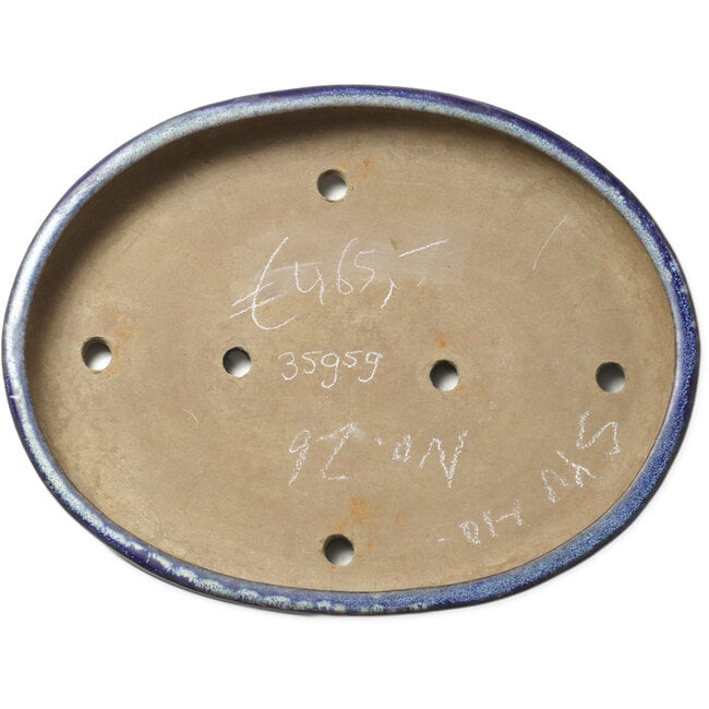 Ovale blauwe bonsaipot van Shuhou - 425 x 333 x 65 mm