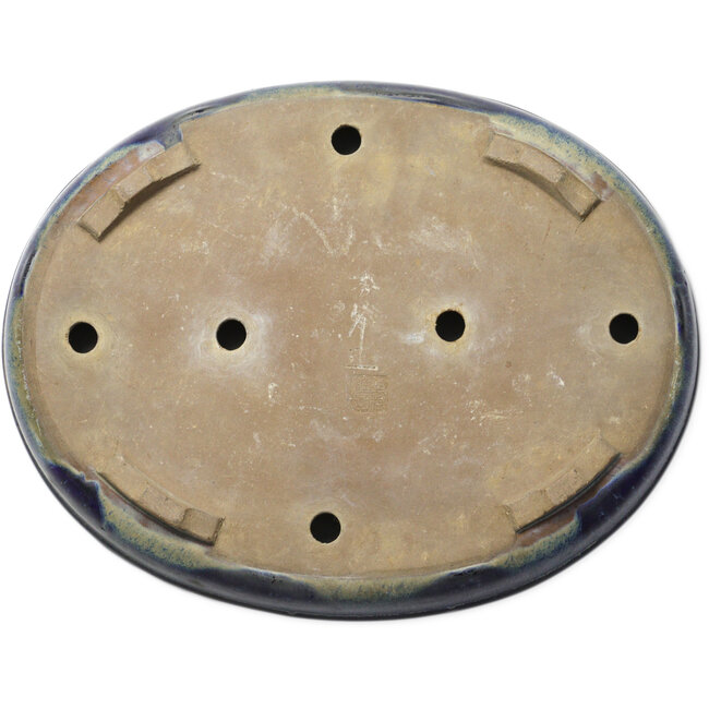 Ovale blauwe bonsaipot van Shuhou - 425 x 333 x 65 mm