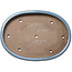 Oval blue bonsai pot by Seizan (Reihou, Kataoka Katsushi, master Seizan kiln) - 453 x 325 x 52 mm
