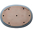 Oval blue bonsai pot by Seizan (Reihou, Kataoka Katsushi, master Seizan kiln) - 453 x 325 x 52 mm