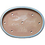 Oval blue bonsai pot by Seizan (Reihou, Kataoka Katsushi, master Seizan kiln) - 455 x 333 x 52 mm