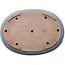 Ovale blauwe bonsaipot van Seizan (Reihou, Kataoka Katsushi, meester Seizan oven) - 455 x 333 x 52 mm