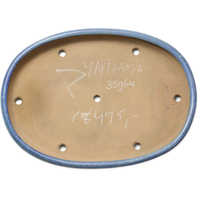 Maceta ovalada azul para bonsái de Yamafusa - 473 x 338 x 55 mm
