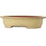 Ovale gebroken witte bonsaipot van Seizan (Reihou, Kataoka Katsushi, meester Seizan oven) - 525 x 415 x 115 mm
