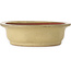 Oval off-white bonsai pot by Seizan (Reihou, Kataoka Katsushi, master Seizan kiln) - 525 x 415 x 115 mm