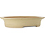 Oval off-white bonsai pot by Seizan (Reihou, Kataoka Katsushi, master Seizan kiln) - 503 x 405 x 98 mm