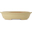 Oval off-white bonsai pot by Seizan (Reihou, Kataoka Katsushi, master Seizan kiln) - 515 x 405 x 105 mm