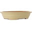 Ovale gebroken witte bonsaipot van Seizan (Reihou, Kataoka Katsushi, meester Seizan oven) - 515 x 405 x 105 mm
