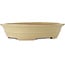 Ovale gebroken witte bonsaipot van Seizan (Reihou, Kataoka Katsushi, meester Seizan oven) - 515 x 405 x 105 mm