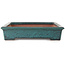 Rectangular teal bonsai pot by Seizan (Reihou, Kataoka Katsushi, master Seizan kiln) - 460 x 315 x 65 mm