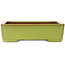 Maceta rectangular amarilla para bonsái de Seizan (Reihou, Kataoka Katsushi, maestro del horno Seizan) - 345 x 250 x 95 mm