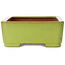 Rectangular yellow bonsai pot by Seizan (Reihou, Kataoka Katsushi, master Seizan kiln) - 345 x 250 x 95 mm