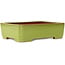Pot à bonsaï rectangulaire jaune par Seizan (Reihou, Kataoka Katsushi, maître four Seizan) - 345 x 250 x 95 mm