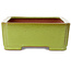 Rectangular yellow bonsai pot by Seizan (Reihou, Kataoka Katsushi, master Seizan kiln) - 345 x 250 x 95 mm