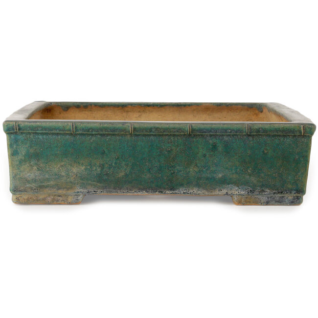 Rechthoekige turquoise bonsaipot van Koyou - 362 x 305 x 80 mm