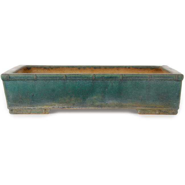 Rechthoekige turquoise bonsaipot van Koyou - 362 x 305 x 80 mm