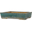 Pot à bonsaï rectangulaire bleu sarcelle de Koyou - 362 x 305 x 80 mm
